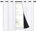 Nicetown White 100% Blackout Curtains 45 inches Long, 2 Thick Layers Completely Blackout Window Treatment Thermal Insulated Lined Drapes fo…