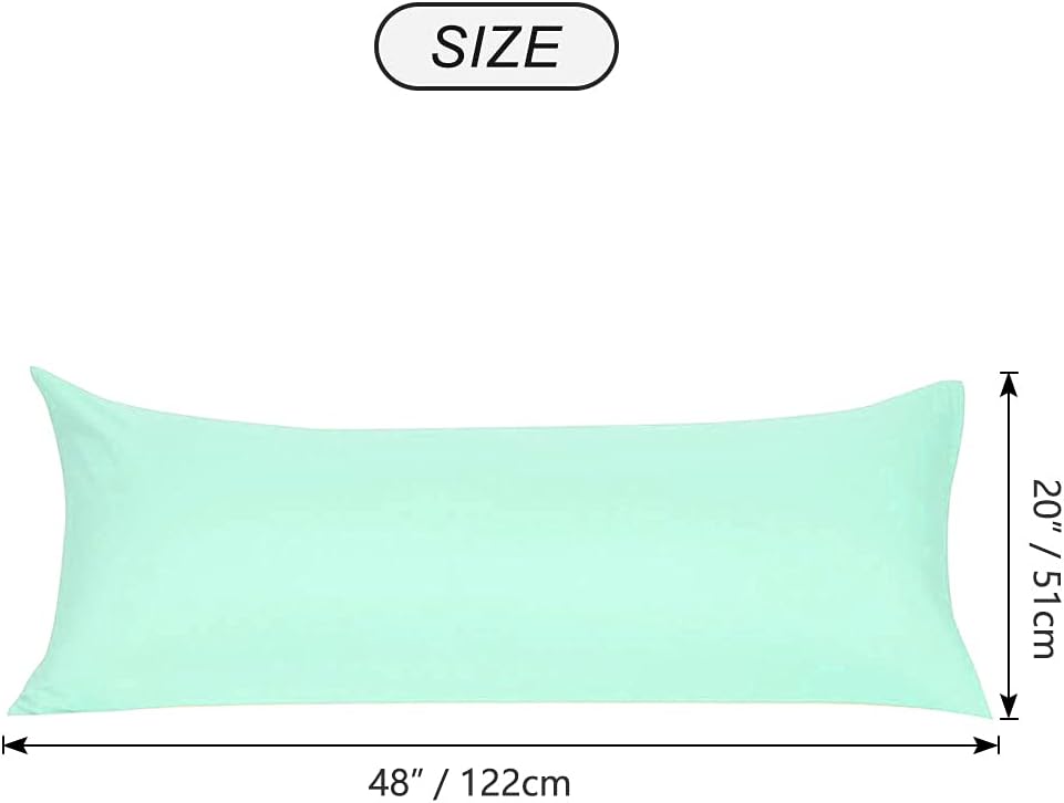 uxcell Soft Microfiber Body Pillow Cover with Zipper Closure, Long Pillow Cases for Body Pillows Weave for 90 GSM Polyester, Spa Blue Body…