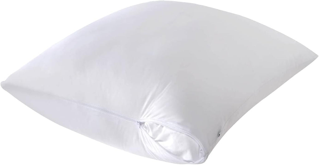Kingnex 4 Pack Waterproof Down Feather Proof Pillow Protectors with Zipper King Size Set of 4 Poke Proof Bed Pillow Covers 4 Pack White