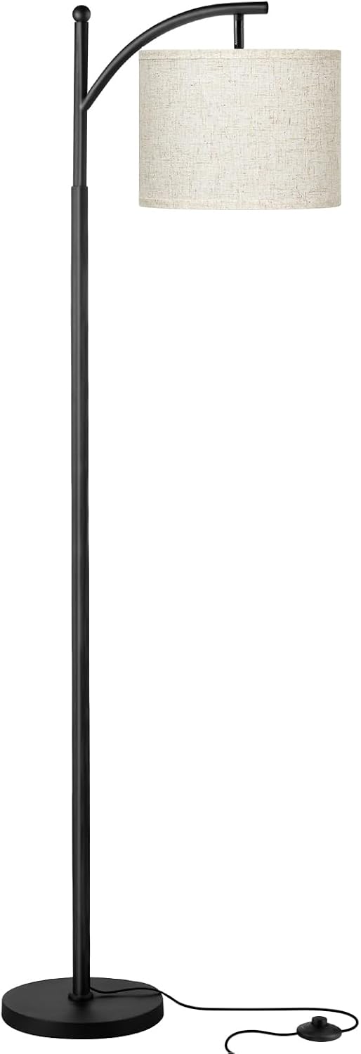 Ambimall Tall Floor Lamps with 3 Color Temperatures Bulb & Adjustable Linen Shade, for Living Room, Bedroom, Office, Classroom, Dorm Room…