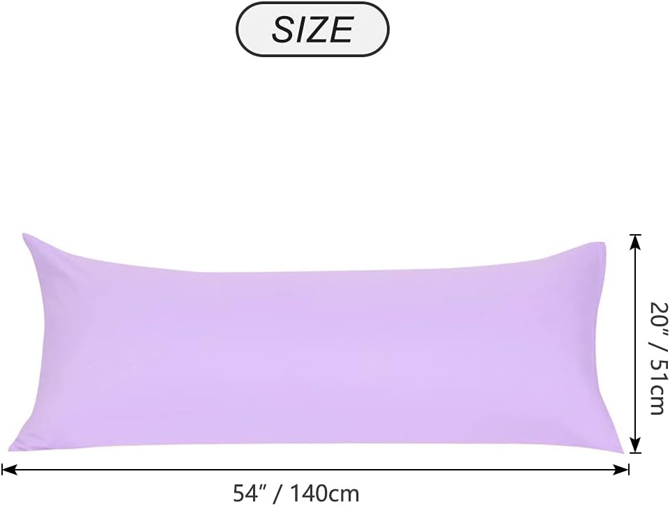 uxcell Soft Microfiber Body Pillow Cover with Zipper Closure, Long Pillow Cases for Body Pillows Weave for 90 GSM Polyester, Violet Body (2…