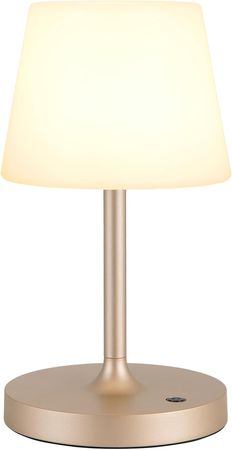 Kakanuo Champagne Gold Shower Lamp Waterproof, Rechargeable Cordless Lamp with 4000mAh Battery, Touch Dimmable Table Lamp for Outdoor…