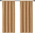 Simplebrand Ava Taupe Blackout Curtains for Bedroom 63 Inch Length 2 Panels Set, Solid Thermal Insulated Energy Saving Rod Pocket Window Tr…