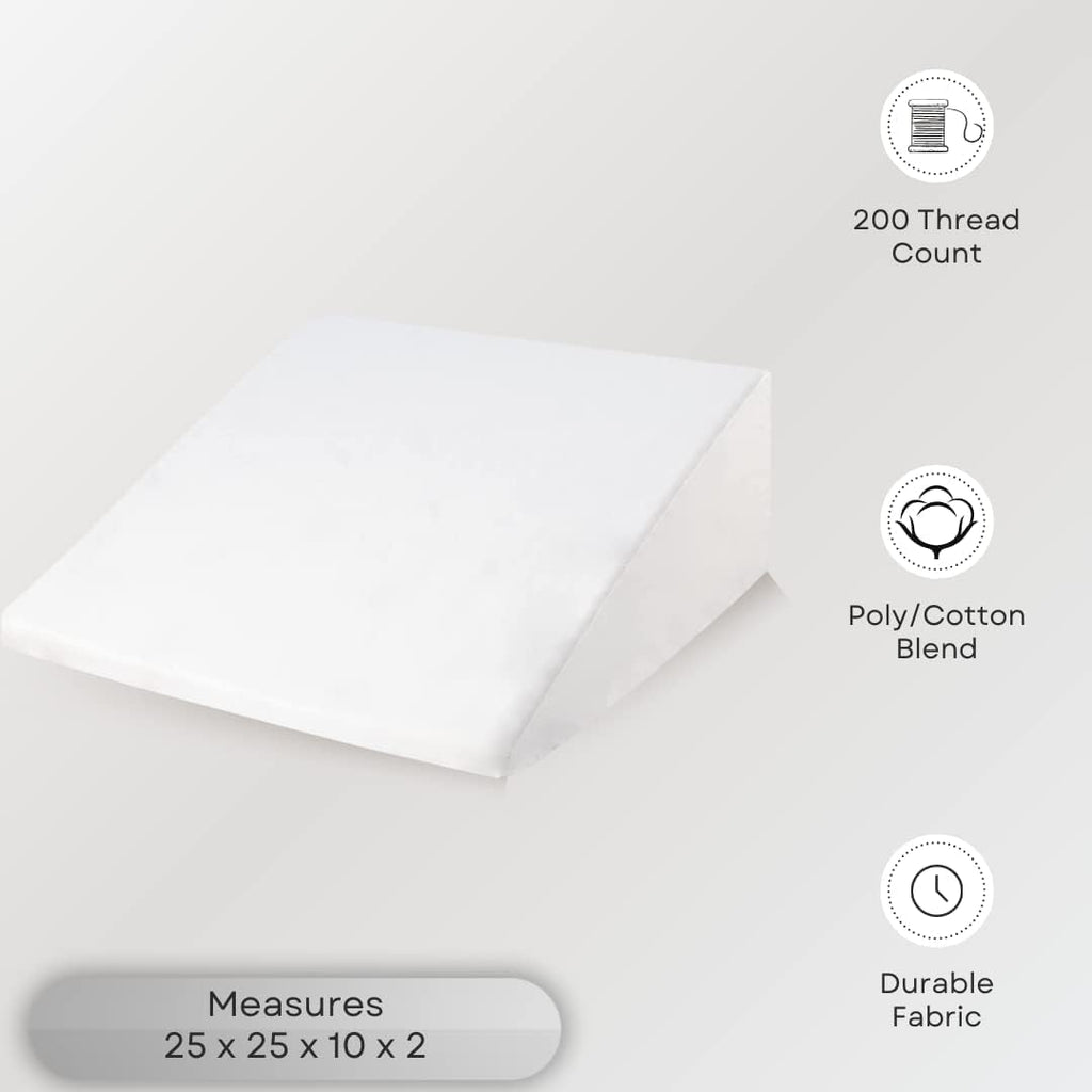 The Grand Poly-Cotton Zippered Pillow Protector - Wedge Pillow Cover - Protec ts from Dirt, Dust, and Dubris - Single Unit