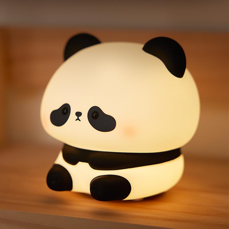 Atsuinightlight ATSUI Cute Panda Night Light, LED Squishy Novelty Animal Night Lamp, Food Grade Silicone, 3 Level Dimmable Rechargeable Nur…