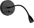 NewhouseLighting Newhouse Lighting 4.5 in. W x 15 in. H Cole Gooseneck Reading Light in Matte Black with USB-A and USB-C Charging Ports NHR…