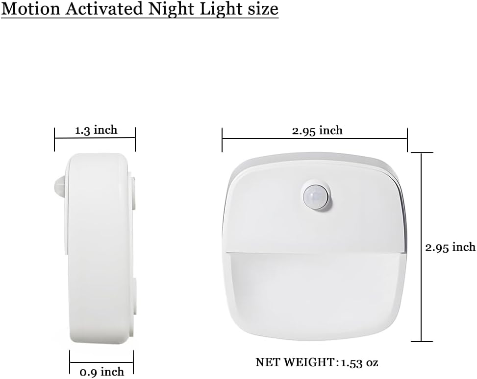 Consss Motion Activated Night Light, Nightlights with Light Sensors Dual Color Modes 6000K White Light/3000K Warm Light Adhesive…