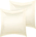 PiccoCasa 2 Pack Satin Pillowcase for Hair and Skin, Euro Sham Pillow Covers Soft Silky Oxford Pillow Cases with Envelope Closure European(…