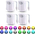 4 Pack Color Changing Toilet Night Light Motion Sensor Led Toilet Motion Activated Led Washroom Night Lamp(16 4)