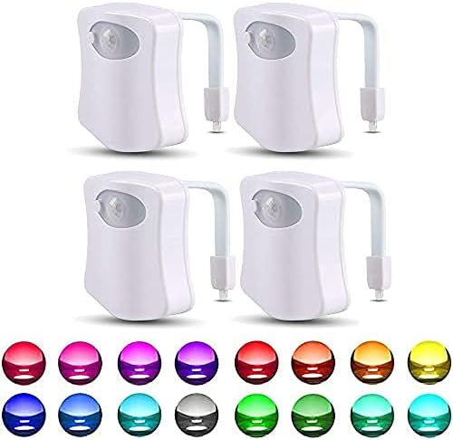 4 Pack Color Changing Toilet Night Light Motion Sensor Led Toilet Motion Activated Led Washroom Night Lamp(16 4)
