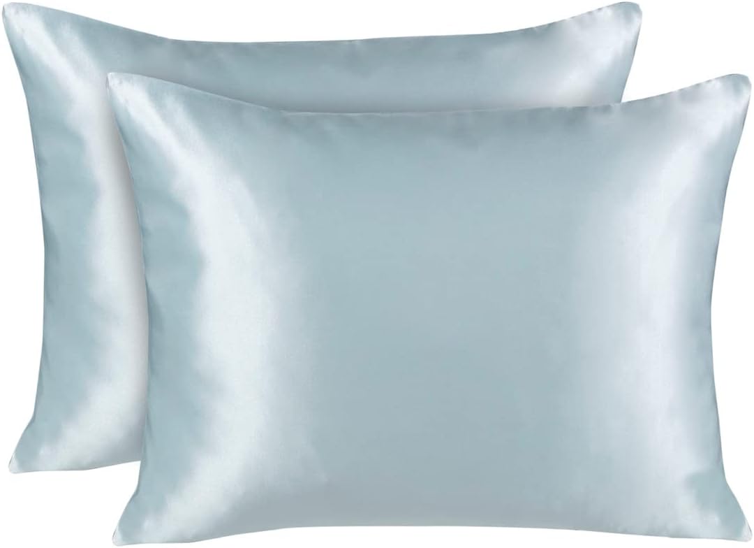 Blissford Satin Pillowcase with Zipper, for Hair and fabric comfort, Feels Soft and Cool Like a Silk Pillowcase, Satin Pillow Cases 2…