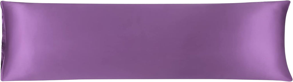 uxcell Body Pillow Cover, 20x72 Inch Purple Silky Satin Body Pillowcases for Hair and Skin, Soft Cooling Smooth Pillow Case with Envelope…