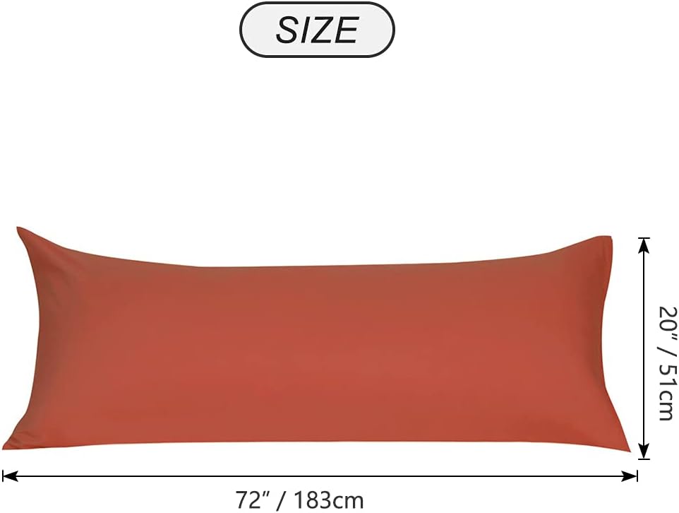 uxcell Soft Microfiber Body Pillow Cover with Zipper Closure, Long Pillow Cases for Body Pillows Weave for 90 GSM Polyester, Orange Body (2…
