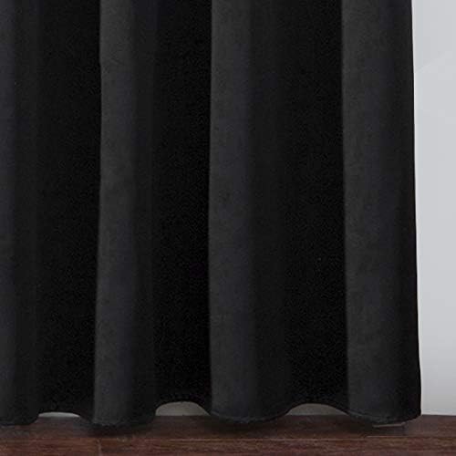Lemomo Blackout Curtains 52 x 108 inch/Black Curtains Set of 2 Panels/Thermal Insulated Room Darkening Bedroom Curtains 108 inch Black