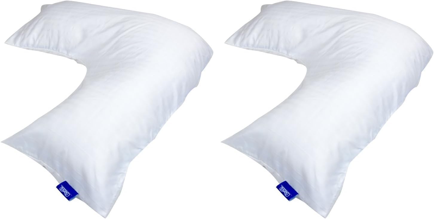 Contour Products L Pillow Case, White, Made Specifically for The Contour Products L-Shaped Body Pillow (Pack of 2)