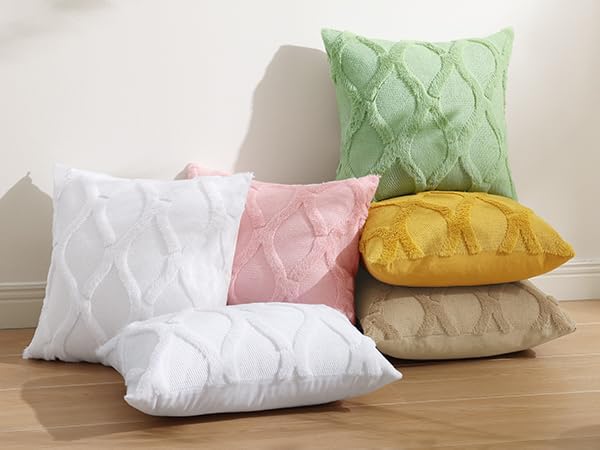 decorUhome Summer Throw Pillow Covers 20x20 Inch Set of 2, Soft Plush Faux Fur Wool Pure White Accent Couch Pillow Covers for Modern Farmho…