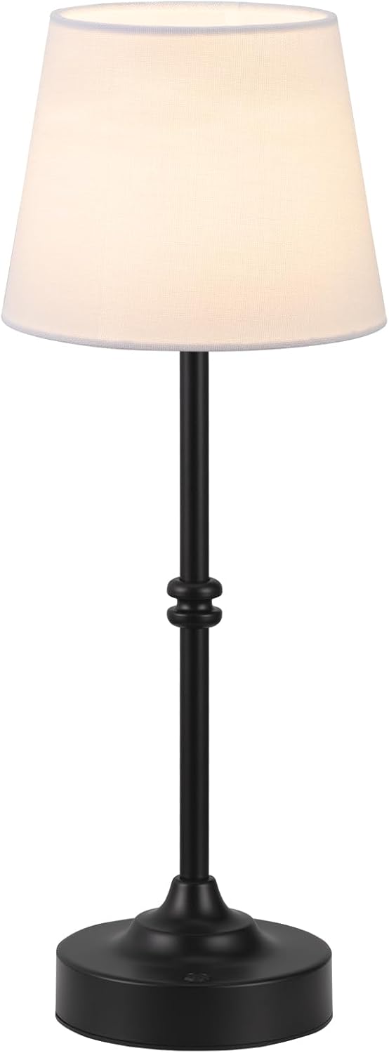 Kakanuo Rechargeable Cordless Table Lamp Black - 1 Pack 4000mAh Battery Operated Lamp, 3000K Warm Light, Touch Control Stepless Dimming…