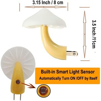AUSAYE Sensor LED Night Light Plug in Wall Lamp, Energy Saving NightLight Cute Mushroom Night Lights for Adults Kids…