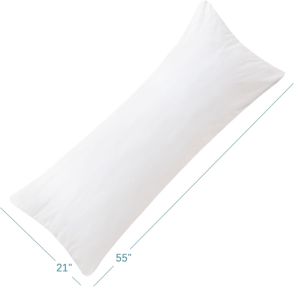 Bilobanbabybedding Body Pillow Protector Waterproof 2 Pack Body Pillow Cover with Zipper 21"x 55" Body Pillow Case White Pillowcase Encasem…