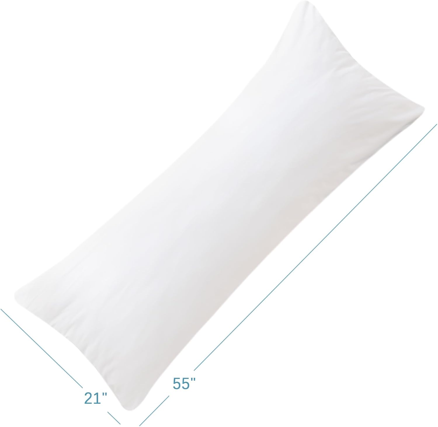 Bilobanbabybedding Body Pillow Protector Waterproof 2 Pack Body Pillow Cover with Zipper 21"x 55" Body Pillow Case White Pillowcase Encasem…