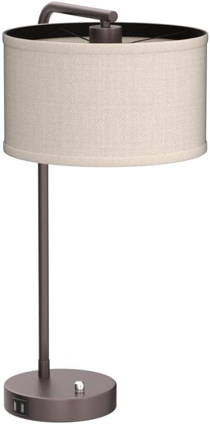 25" Tall Table Lamp with USB C+A Ports, Fully Stepless Dimmable Modern Minimalist Bedside Nightstand Lamp, Reading Desk Lamp for Bedroom…