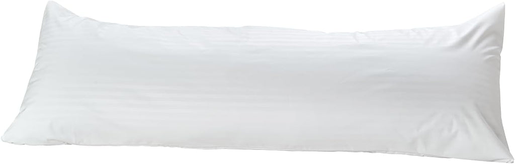 Kingnex Waterproof Down Feather Proof Striped Body Pillow Protectors for 20x54 Pillow Zippered Plain Pillow Cover White 1 Pack Only 21x55
