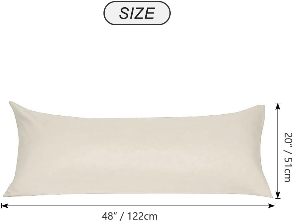 uxcell Soft Microfiber Body Pillow Cover with Zipper Closure, Long Pillow Cases for Body Pillows Weave for 90 GSM Polyester, Khaki Body (20…