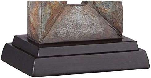 Franklin Iron Works Tahoe Small Rustic Traditional Style Table Lamp 26" High Natural Stale Rectangular Box Shade for Living Room Bedroom…