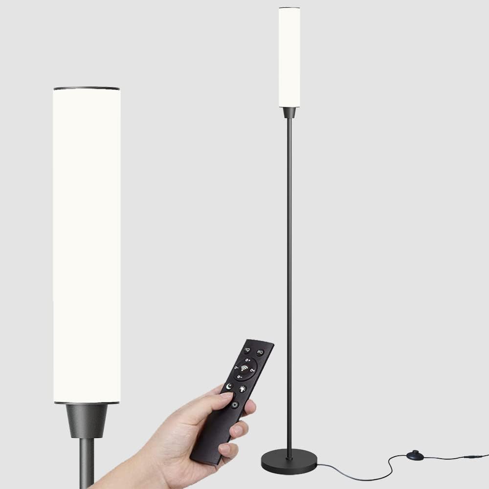 Nukanu Floor Lamp with Remote Control, Bright Floor Lamps for Living Room/Bedroom/Office, Stepless Adjustable 3000K-6000K Colors and…