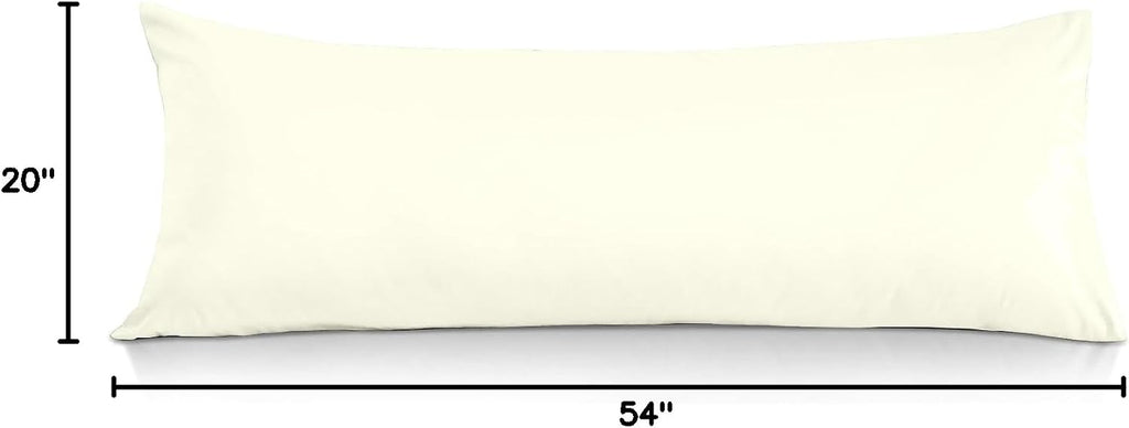 Body Pillow Cover 20x54 Body Pillow Case 100% Egyptian Cotton Hotel Quality 1-Pieces Ivory Body Pillow Cover Premium 600 Thread Count…