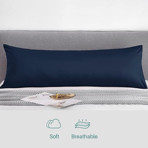 Oubonun 100% Cotton Body Pillowcase - 800 Thread Count/21x54, Moisture Absorbent and Breathable, Hotel Body Pillow Cover for All Seasons, N…