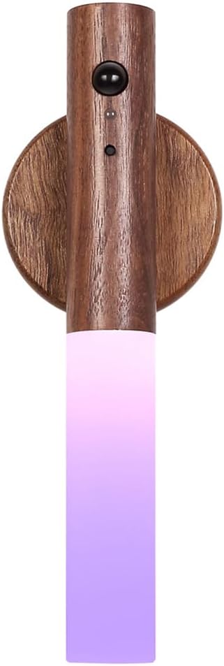 LANDGOO Motion Sensor Night Light RGB & Touch Control | USB-C Rechargeable Wooden Wall Sconce | Bathroom/Bedroom Light for Hallway…