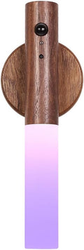 LANDGOO Motion Sensor Night Light RGB & Touch Control | USB-C Rechargeable Wooden Wall Sconce | Bathroom/Bedroom Light for Hallway…