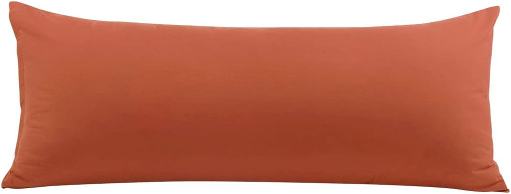 PiccoCasa Body Pillow Cover, 110 GSM Brushed Microfiber, Rust Color, Zipper Closure, Soft Long Cases for 20"x48" Body Pillows cotton