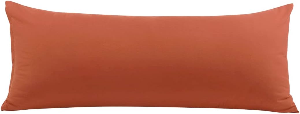 PiccoCasa Body Pillow Cover, 110 GSM Brushed Microfiber, Rust Color, Zipper Closure, Soft Long Cases for 20"x48" Body Pillows cotton