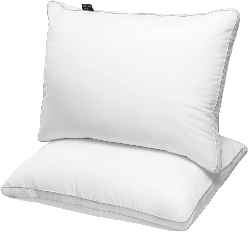 Jicuse Bed Pillows Queen Size Set of 2, Hotel Quality Queen Pillows 2 Pack for Sleeping with Soft Down Alternative Filling, Gusseted Beddin…
