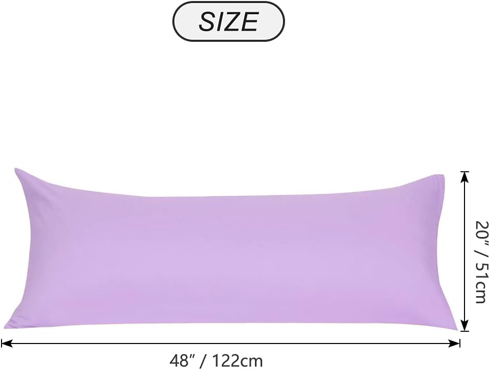 uxcell Soft Microfiber Body Pillow Cover with Zipper Closure, Long Pillow Cases for Body Pillows Weave for 90 GSM Polyester, Violet Body (2…