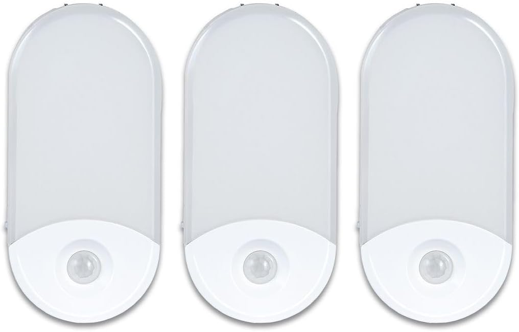 Camelion 3-Pack 4-in-1 Plug-in Power Failure Night Light, Motion and Light Sensor, Rechargeable Emergency Flashlight, Power Outage Light…