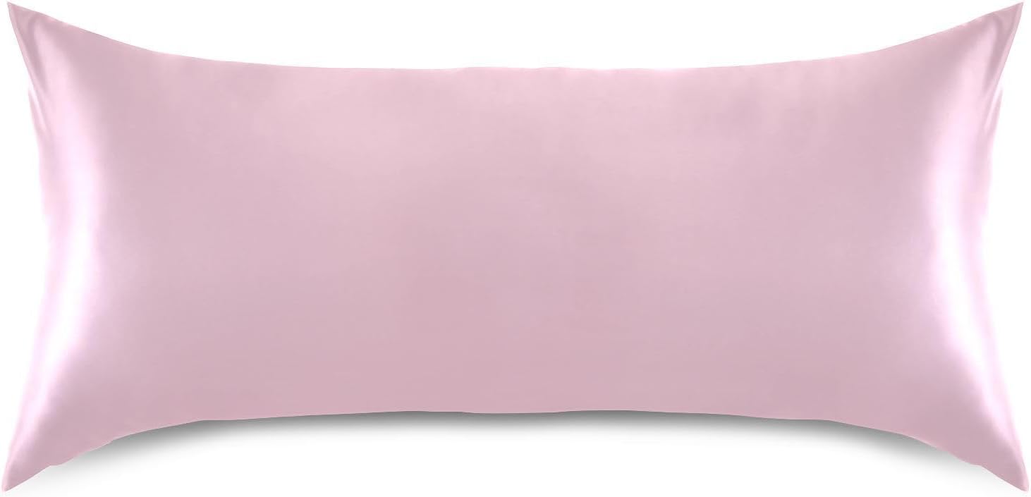 Pink Color Pillow Covers Silk Pillowcase for Hair and Skin Breathable Smooth Soft Satin Pillowcase Standard Size Pillow Case for Hot…