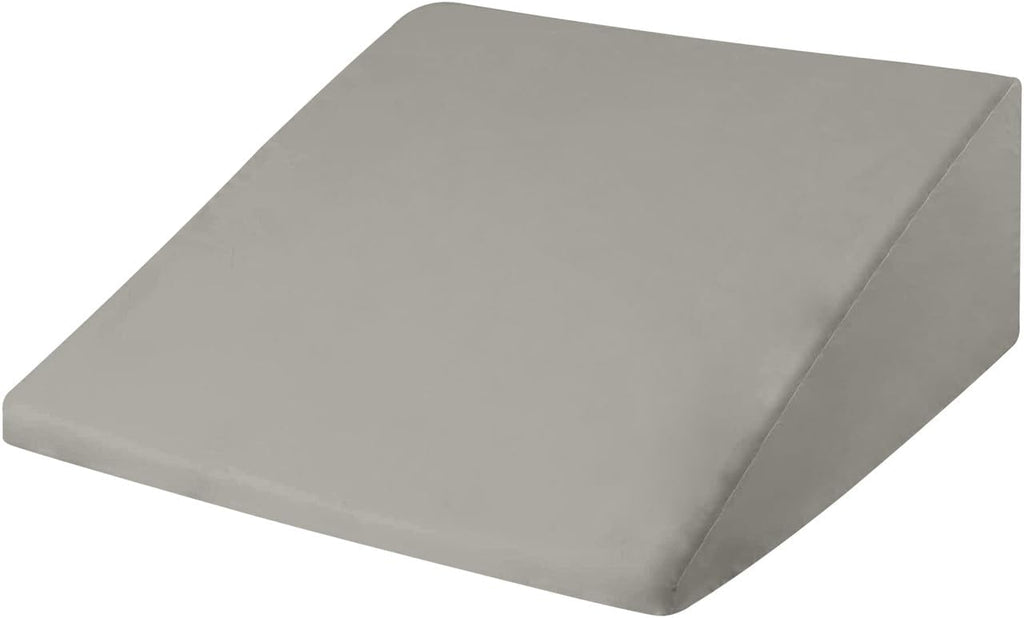 CirclesHome Wedge Pillow Cover 100% Cotton, Zippered Wedge Pillow Case Protector, Soft, Hypoallergenic & Breathable - Light Grey, (25Wx26Lx…