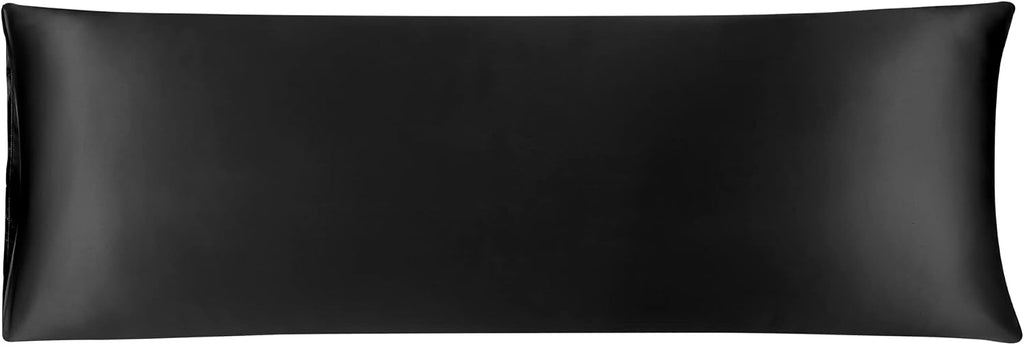 uxcell Body Pillow Cover 20x60 Inch Black Silky Satin Body Pillowcases for Hair and Skin Luxury Cooling Soft Smooth Washable