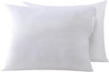 Kingnex Cooling Bamboo Viscose Feather Proof Pillow Protectors with Zipper Queen Size Waterproof Down Proof Covers for Bed Pillows 2 Pack 2…