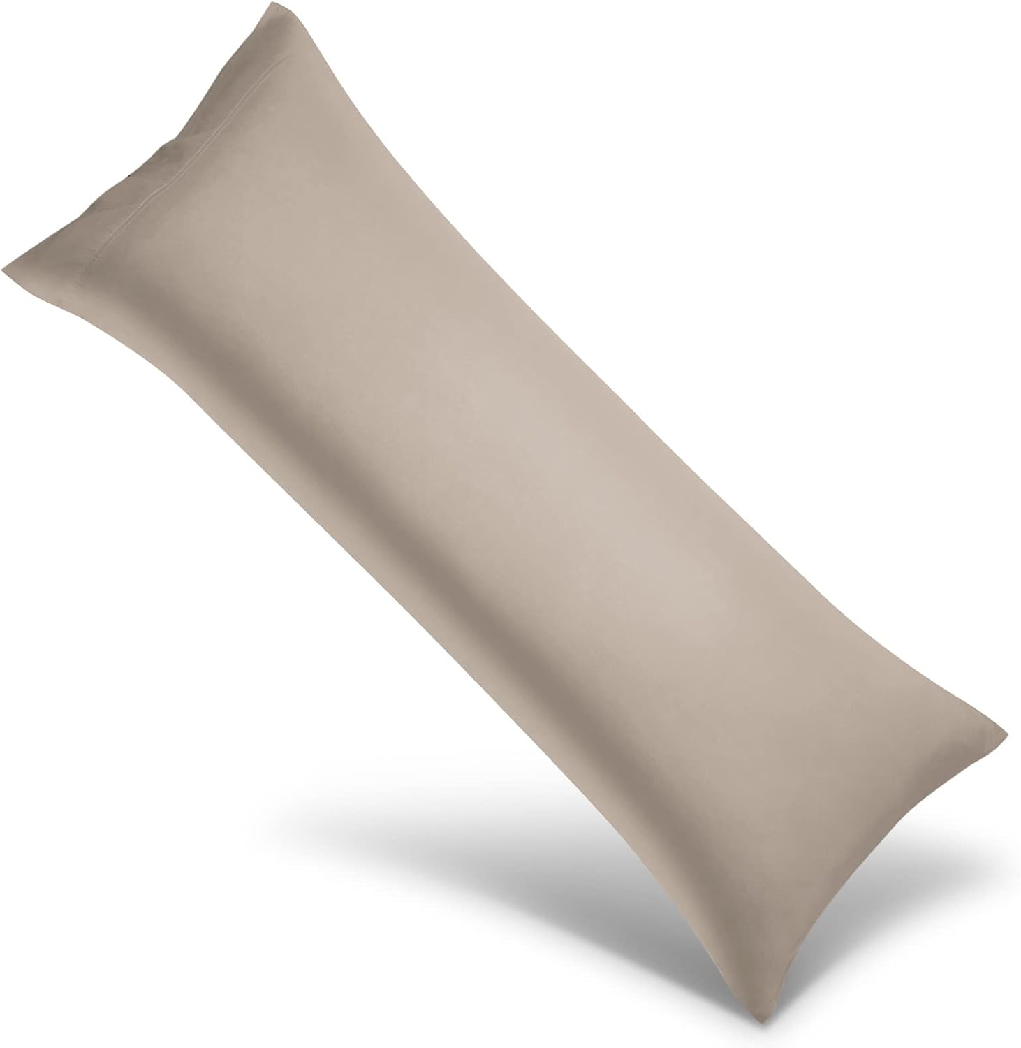 WishSmile Body Cooling Pillowcase Long Pillow Case Breathable Cool Silky Soft Rayon Derived from Bamboo Fabric, Hair and Skin Friendly, Taupe…