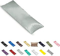 TAOSON Silky Soft Satin Body Pillow Cover Pillowcase Pillow Protector Cushion Cover with Zippers (21"x54", Silver)