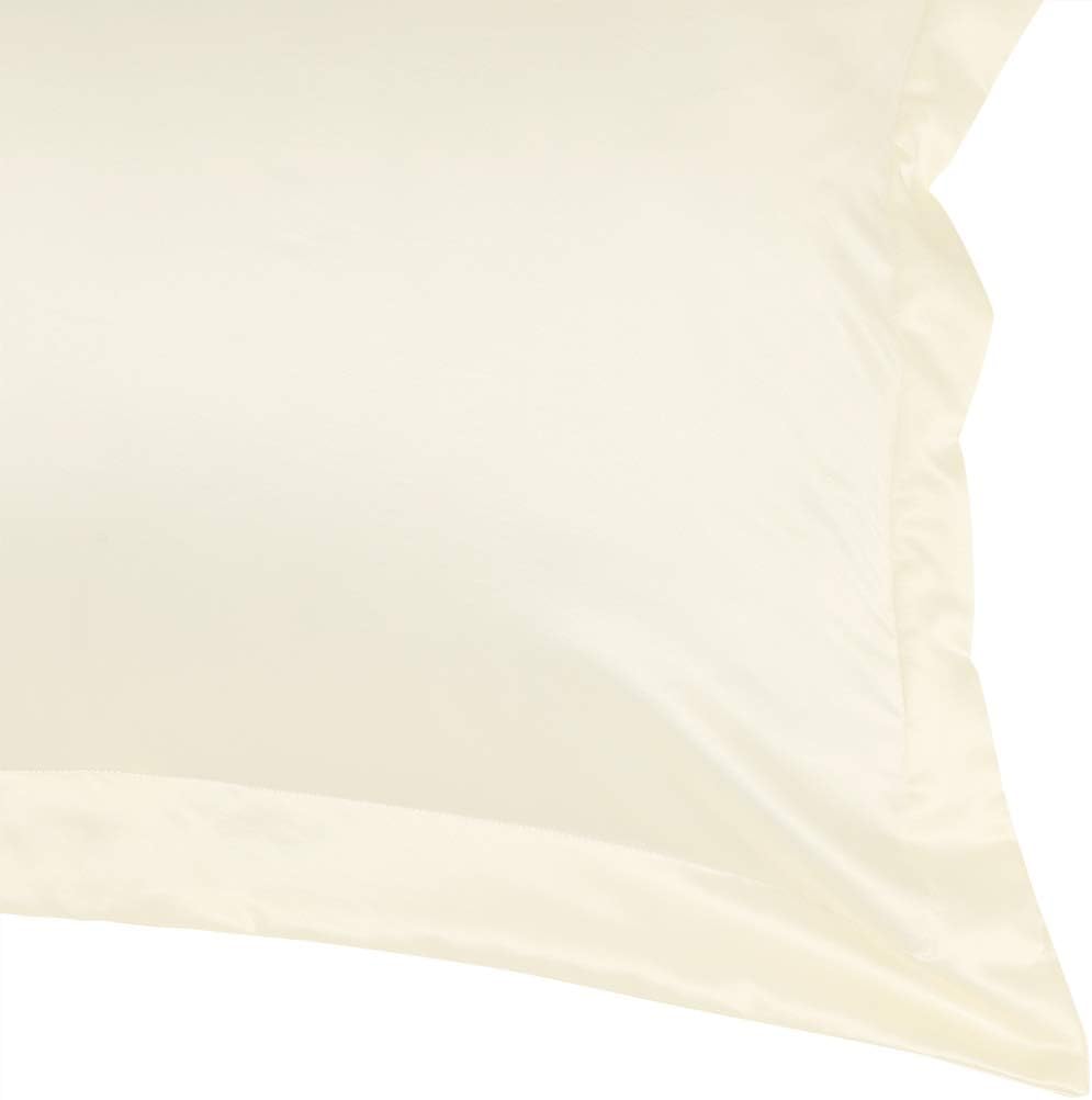 PiccoCasa 2 Pack Satin Pillowcase for Hair and Skin, Euro Sham Pillow Covers Soft Silky Oxford Pillow Cases with Envelope Closure European(…