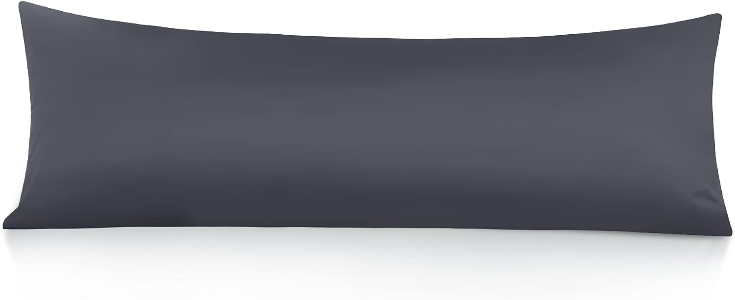 Leeden Body Pillow Cover, 100% Cotton, 800 Thread Count Pillowcase, Soft Breathable Long Pillow Case for Adults, Envelope Closure (Grey,21"…