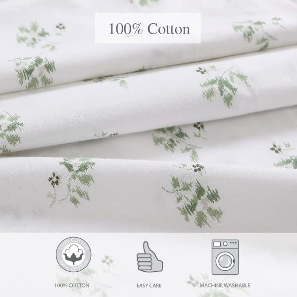 StoneCottage Stone Cottage - Queen Sheets, Cotton Percale Bedding Set, Crisp & Cool Ideal Bedding Set (Green Sketchy Ditsy, Queen) Cotton G…