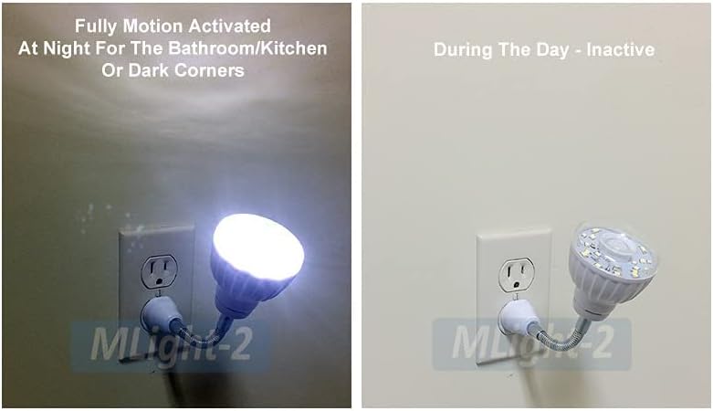 Motion-Activated LED Night Light for AC Outlet Plug-in White