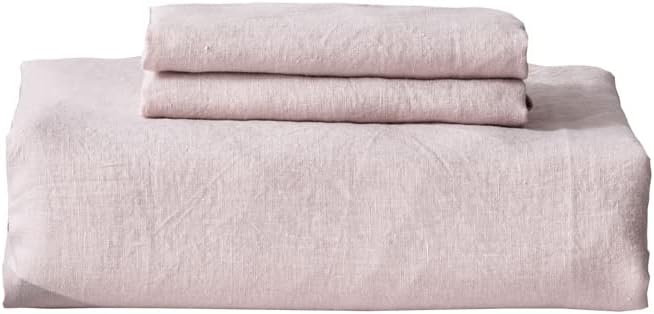 Simple&Opulence 100% Washed Linen Duvet Cover with Embroidered, 3 Pieces Soft Farmhouse Comforter Set with Button Closure,1…