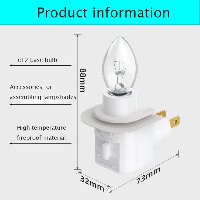 TWDRTDD Plug in Night Light, Adjustable E12 Base Socket Night Light with On/Off Switch for Making Decorative Night Lights (U-Shaped…